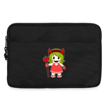 Mädchen Halloween Teufel Dreizack - Laptoptasche 13" - Schwarz - Vorne