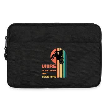 Vivre la Vie comme une Aventure - Moto Cross - Sacoche pour ordinateur portable 13 pouces - noir - Devant
