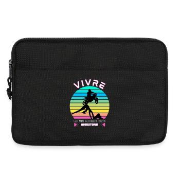 Vivre la Vie comme une Aventure - Moto Cross - Sacoche pour ordinateur portable 13 pouces - noir - Devant