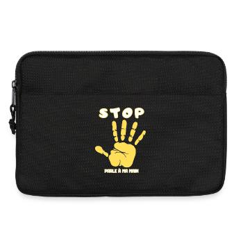 Stop Parle à ma main- Design de main drôle - Sacoche pour ordinateur portable 13 pouces - noir - Devant