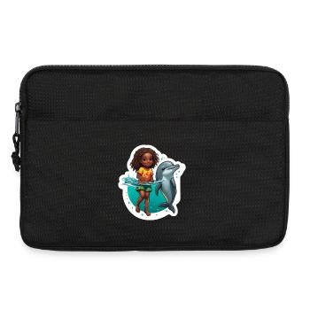 Joyful sea adventure with dolphin - Laptop bag 13" - black - Front