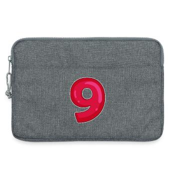 NINE - 9 - Digit red - Laptop bag 13" - heather grey - Front