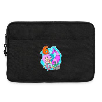 Mädchen - 6. Geburtstag Meerjungfrau - Tochter - Laptoptasche 13" - Schwarz - Vorne