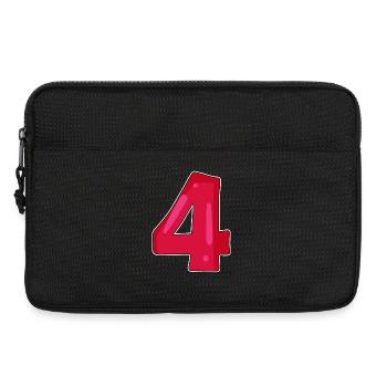 Zahl Vier Ziffer Nummer Vierter Vierte - Laptoptasche 13" - Schwarz - Vorne