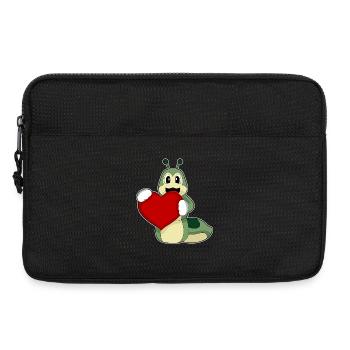 Cœur de chenille - Sacoche pour ordinateur portable 13 pouces - noir - Devant