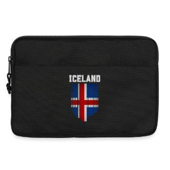 Flag of Iceland, Icelandic pride - Laptop bag 13" - black - Front