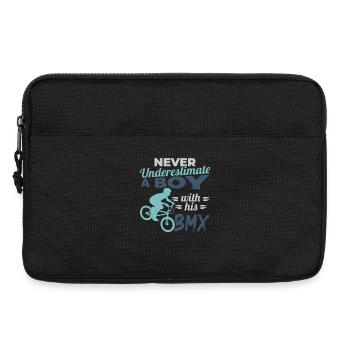 Never underestimate a boy with BMX - Laptop bag 13" - black - Front
