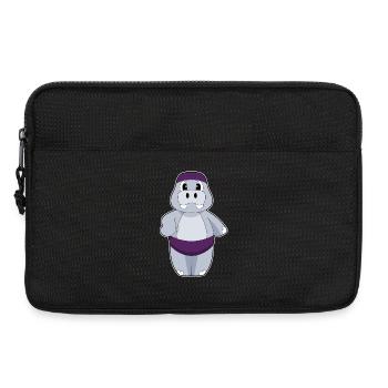Été du bonnet de baignade hippopotame - Sacoche pour ordinateur portable 13 pouces - noir - Devant