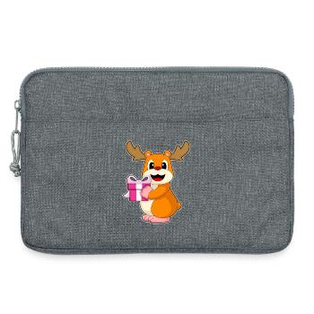 Forfait de Noël hamster - Sacoche pour ordinateur portable 13 pouces - gris chiné - Devant