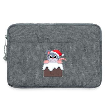 Chapeau de Noël de Souris - Sacoche pour ordinateur portable 13 pouces - gris chiné - Devant