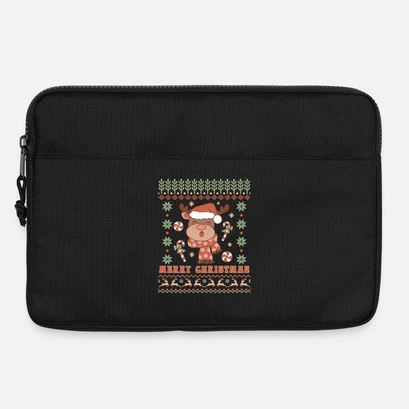 Hässlicher Weihnachtspullover - Laptoptasche 13" - Schwarz