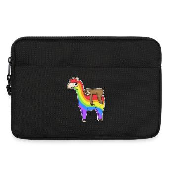 Alpaca Sloth Rainbow Christmas - Laptop bag 13" - black - Front