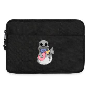 Baby Sea Lion Motif - Laptop bag 13" - black - Front