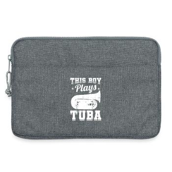Garçon de tuba - Sacoche pour ordinateur portable 13 pouces - gris chiné - Devant