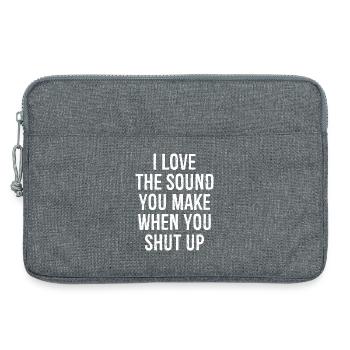 I love the sound you make when you shut up - Laptop bag 13" - heather grey - Front