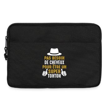 Tonton Chauve Cadeau Humour Citation Drôle 2024 - Sacoche pour ordinateur portable 13 pouces - noir - Devant