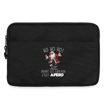 Humour Apéro Pull Moche De Noel Homme Femme - Sacoche pour ordinateur portable 13 pouces - noir - Devant