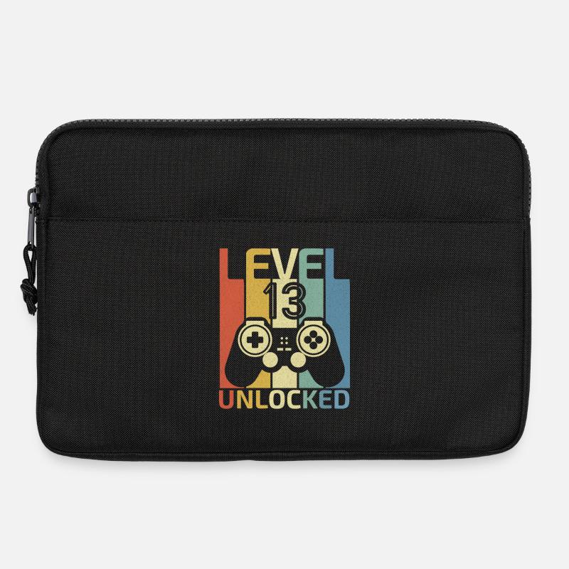Level 13 freigeschalteter lustiger Videospieler zum 13. Geburtstag - Laptoptasche 13" - Schwarz