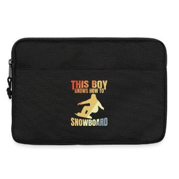 Snowboard Junge - Laptoptasche 13" - Schwarz - Vorne