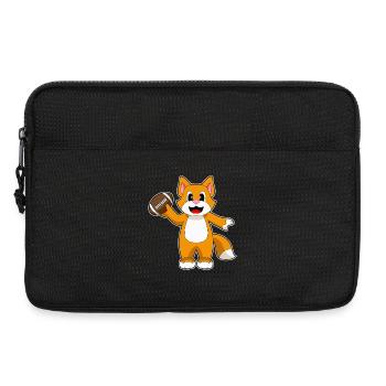 Katze American Football Sport - Laptoptasche 13" - Schwarz - Vorne