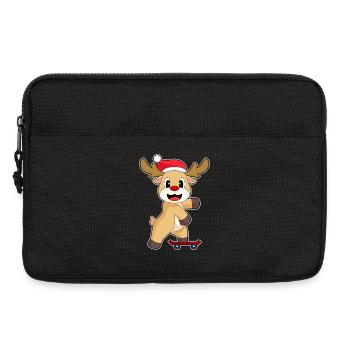 Reindeer Christmas Skateboard - Laptop bag 13" - black - Front