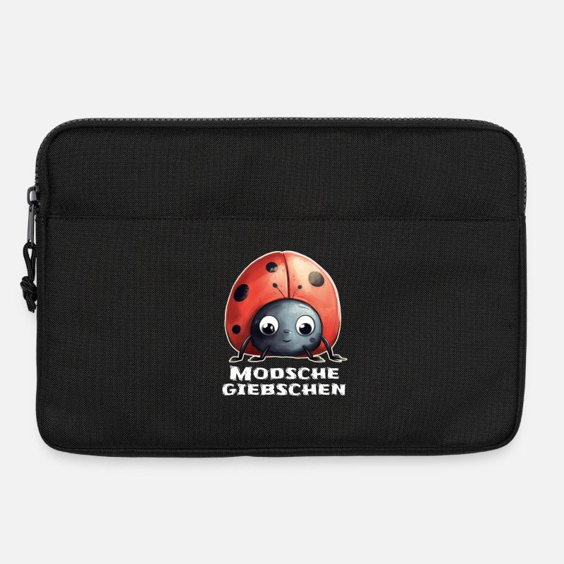 Modschegiebchen Marienkäfer Sächsisch Geschenk - Laptoptasche 13" - Schwarz