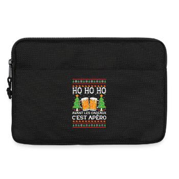 Pull Moche Noël Humour Noel Apéro Cadeau Famille - Sacoche pour ordinateur portable 13 pouces - noir - Devant