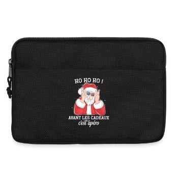 Ho Ho Ho Pull Moche Père Noël Apéro Humour Noel - Sacoche pour ordinateur portable 13 pouces - noir - Devant