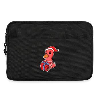 Poulet avec bonnet de Père Noël et cadeau de Noël - Sacoche pour ordinateur portable 13 pouces - noir - Devant