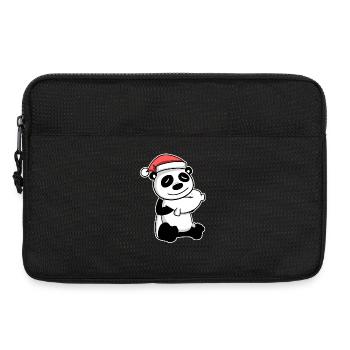 Panda Mignon Fatigué Noël - Sacoche pour ordinateur portable 13 pouces - noir - Devant
