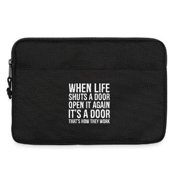 Wenn das Leben eine Tür schließt Lustiges Hemd - Laptoptasche 13" - Schwarz - Vorne