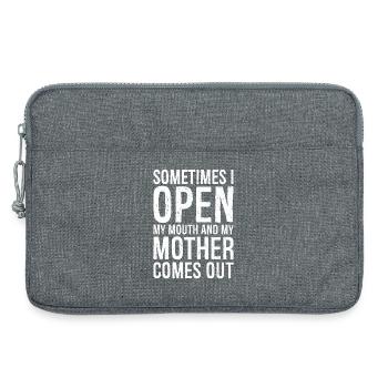manchmal öffne ich meinen Mund komisches Hemd - Laptoptasche 13" - Grau meliert - Vorne
