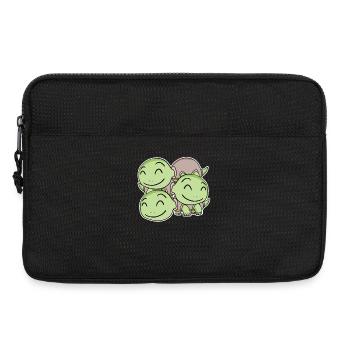 Turtle Motif - Laptop bag 13" - black - Front