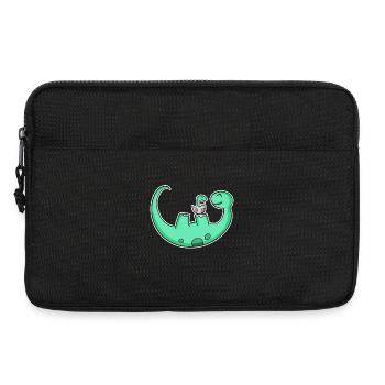 Dinosaure avec bébé dinosaure - Dino - Sacoche pour ordinateur portable 13 pouces - noir - Devant