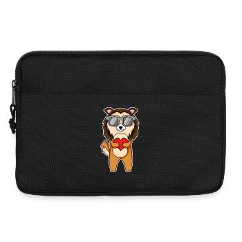 Dog with heart and glasses - Laptop bag 13" - black - Front