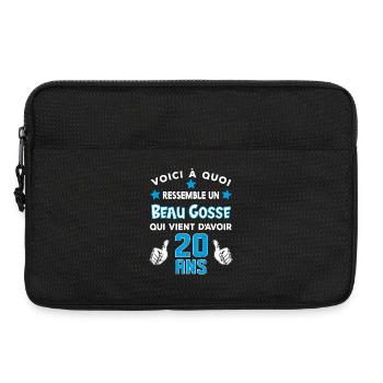 20 ans anniversaire homme cadeau drôle humour - Sacoche pour ordinateur portable 13 pouces - noir - Devant