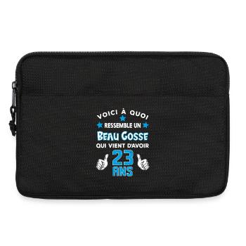 23 ans anniversaire homme cadeau drôle humour - Sacoche pour ordinateur portable 13 pouces - noir - Devant