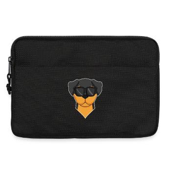 Rottweiler dog with glasses - cool dog - Laptop bag 13" - black - Front