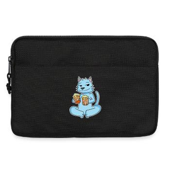 Cat with beer - Laptop bag 13" - black - Front