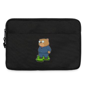Bär Bräutigam Anzug Hochzeit - Laptoptasche 13" - Schwarz - Vorne