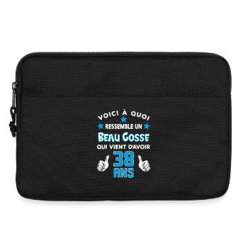 38 ans anniversaire homme cadeau drôle humour - Sacoche pour ordinateur portable 13 pouces - noir - Devant