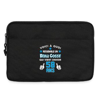 58 ans anniversaire homme cadeau drôle humour - Sacoche pour ordinateur portable 13 pouces - noir - Devant