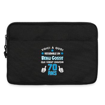 70 ans anniversaire homme cadeau drôle humour - Sacoche pour ordinateur portable 13 pouces - noir - Devant