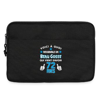 72 ans anniversaire homme cadeau drôle humour - Sacoche pour ordinateur portable 13 pouces - noir - Devant