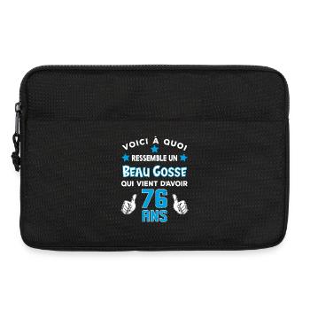 76 ans anniversaire homme cadeau drôle humour - Sacoche pour ordinateur portable 13 pouces - noir - Devant