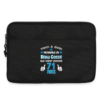 71 ans anniversaire homme cadeau drôle humour - Sacoche pour ordinateur portable 13 pouces - noir - Devant