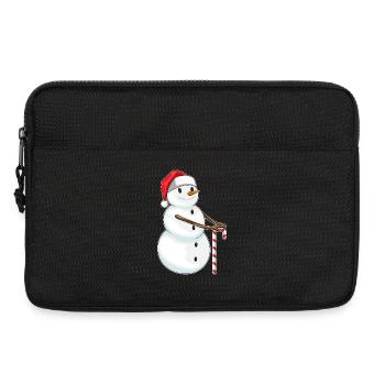 Snowman Christmas Candy Cane - Laptop bag 13" - black - Front