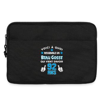 92 ans anniversaire homme cadeau drôle humour - Sacoche pour ordinateur portable 13 pouces - noir - Devant