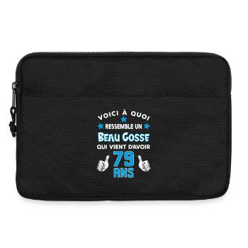79 ans anniversaire homme cadeau drôle humour - Sacoche pour ordinateur portable 13 pouces - noir - Devant