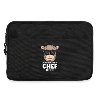 Chef Spruch mit Alpaka Motiv - Laptoptasche 13" - Schwarz - Vorne